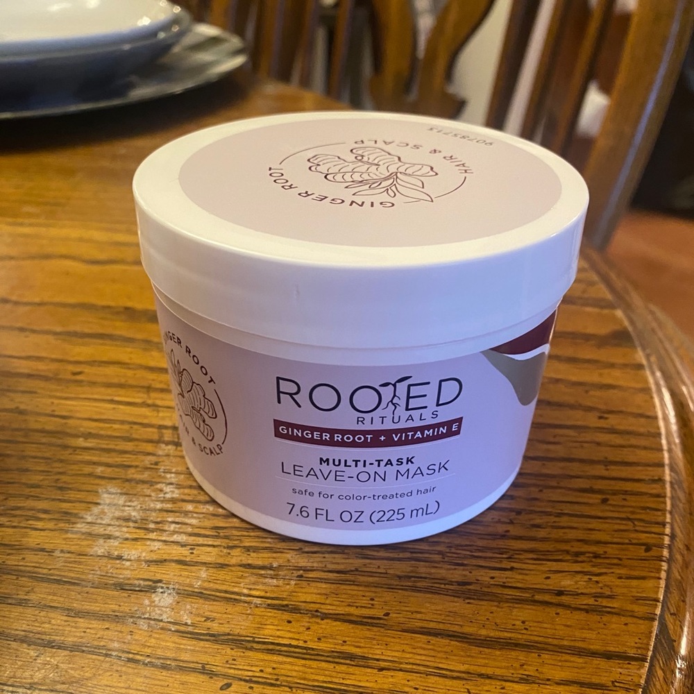 Rooted rituals leave on mask